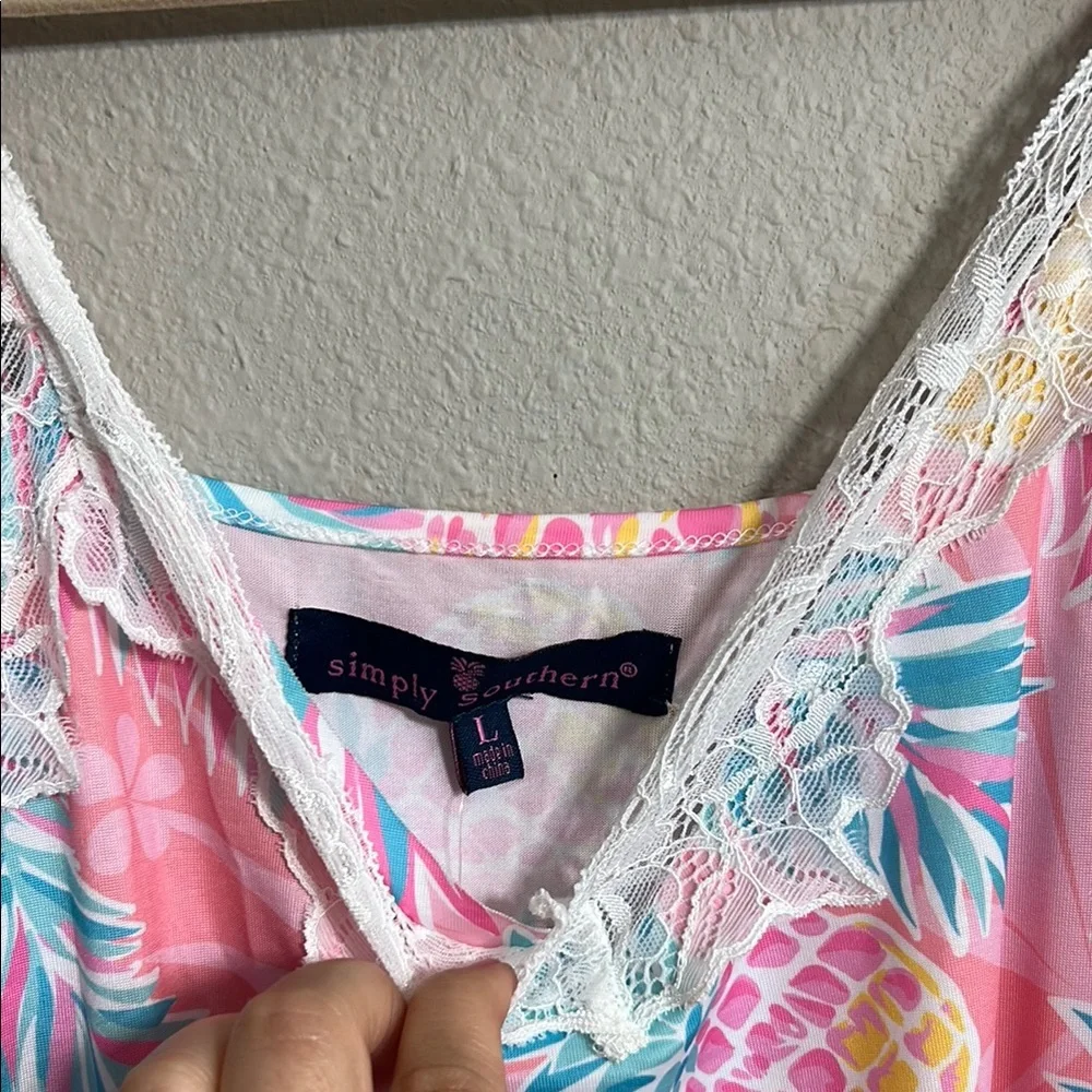 Simply Southern Floral Pink Women's Robe and Nightgown Set NWT Large - Picture 6 of 12